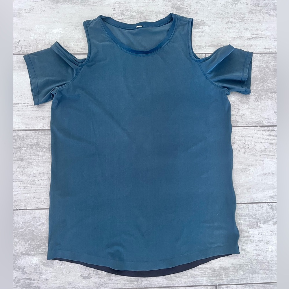 Lululemon ready set sheer top EUC size 6 women’s blue - Picture 4 of 5